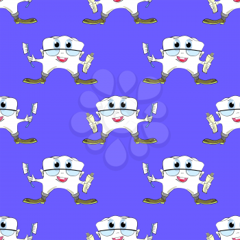 Doodle Medical Seamless Pattern Isolated on Blue Background