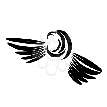 Eagle Head Tattoo Design. Logo Prey Bird Isolated on White Backgground