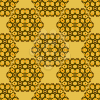 Yellow Ornamental Mosaic Background. Geometric Seamless Pattern