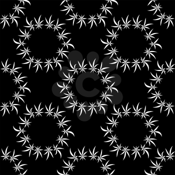 Cannabis Leaves Background. Medical Marijuana Seamless Pattern. Herbal Narcotic Texture.