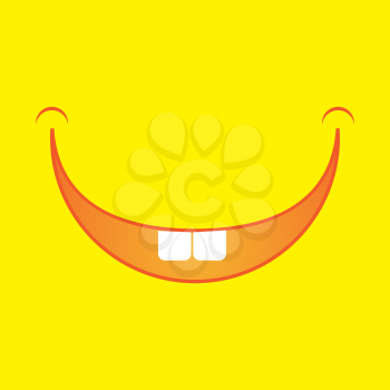 Cartoon Smile Logo Isolated on Yellow Background