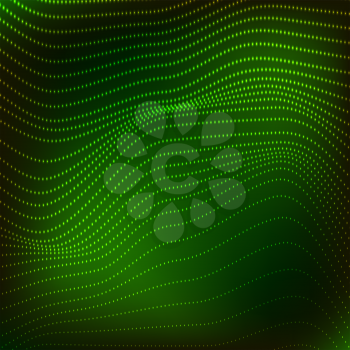 Abstract Polygonal Space. Low Poly Green Background with Connecting Dot. Big Data. Connection Structure. Grid with Dots Texture.