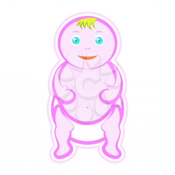 Cute Baby Icon Isolated on White Background. Happy Child Kid.
