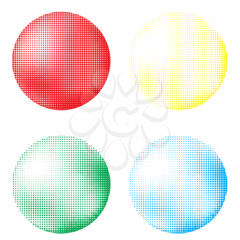 Set of Colored Balls. Halftone Pattern. Set of Dots. Dotted Texture on White Background. Overlay Grunge Template. Distress Linear Design. Fade Monochrome Points. Pop Art Backdrop.