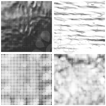 Halftone Pattern. Set of Dots. Dotted Texture on White Background. Overlay Grunge Template. Distress Linear Design. Fade Monochrome Points. Pop Art Backdrop.