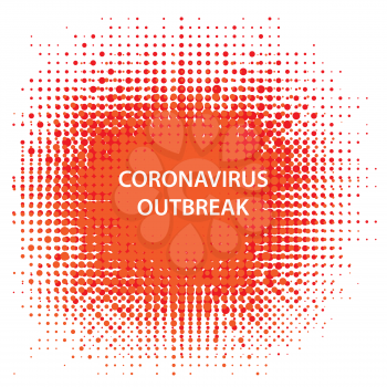 Stop Pandemic Novel Coronavirus Sign on Red Halftone Background. COVID-19.