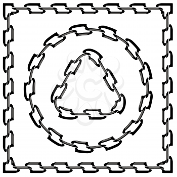 Set of Chain Frames Isolated on White Background.