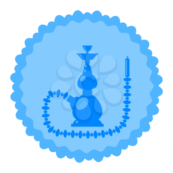 Arabic Hookah Silhouette Isolated on White Background.
