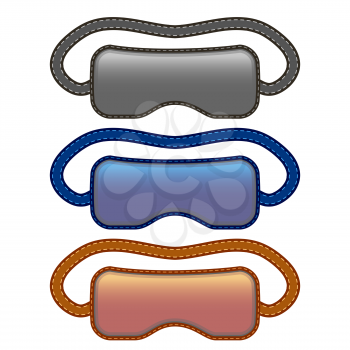 Sleep Mask Icon Set Isolated on White Background.