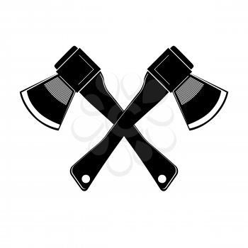 Firefighter Cross Axes Icon Isolated on White Background.