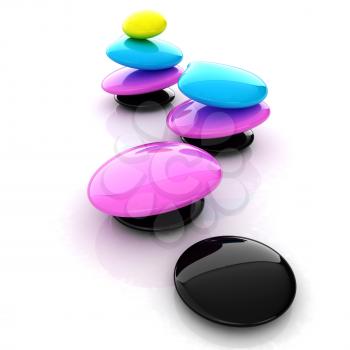 Colorfull spa stones. 3d icon