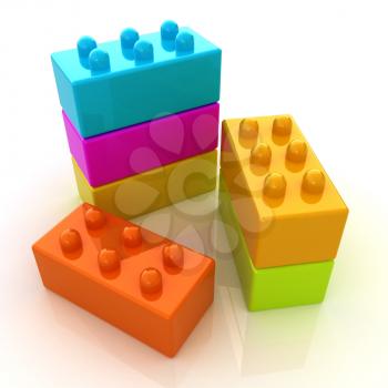 Building blocks on white 