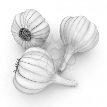 Head of garlic on a white background