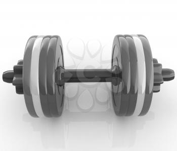 Colorful dumbbells on a white background