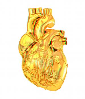 Human heart. 3D illustration. Anaglyph. View with red/cyan glasses to see in 3D.