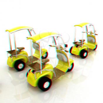 scooters. 3D illustration. Anaglyph. View with red/cyan glasses to see in 3D.