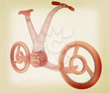 3d modern bike concept. 3D illustration. Vintage style.