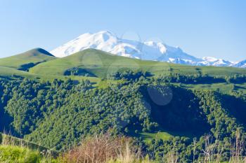 Landscape with highest top of the Europe Elbrus