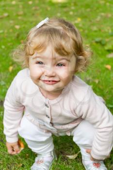 Photo of beautiful cute smiling infant girl