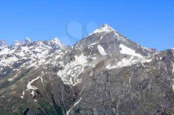 Scenery of rockies in Caucasus region in Russia