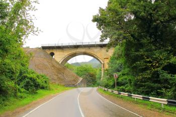 Image of landscape with bridge and road
