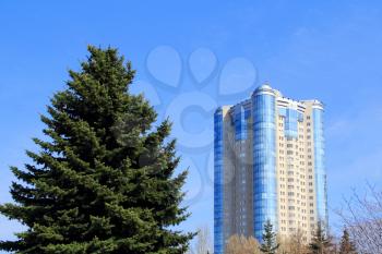 Image of skyscraper with blue sky Russia