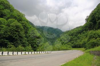 Summer beautiful landscape with Caucasus green mountains