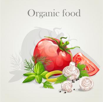 Royalty Free Clipart Image of an Organic Food Background
