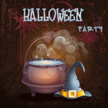 Royalty Free Clipart Image of a Halloween Party Invitation