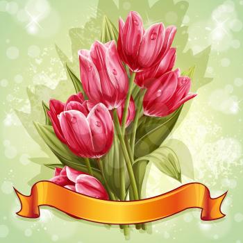 Royalty Free Clipart Image of Tulips