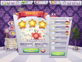 Example of completing the level in a computer game monsters
