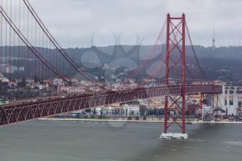 Bridge of 25th april(Ponte 25 de Abril) in Lisbon, Portugal.