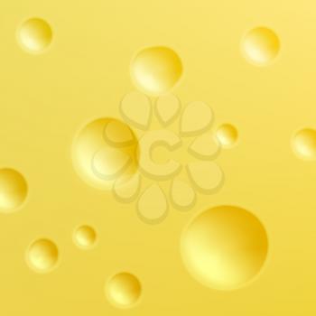 Yellow cheese texture background, realistic vector illustration.