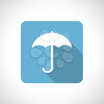 Umbrella icon with shadow. Square icon. Flat modern design.