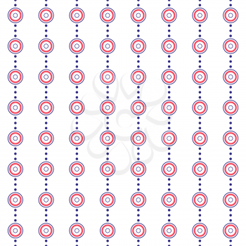 Seamless pattern of circles in red, white and blue. Vector illustration.