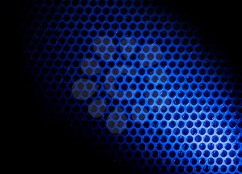 Bubble wrap lit by blue light. Abstract background.
