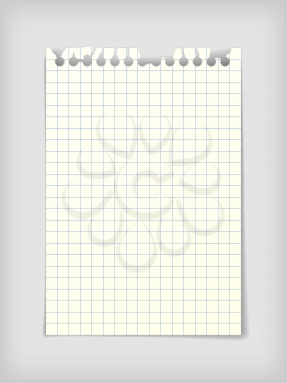Small note paper sheet, photo realistic vector illustration