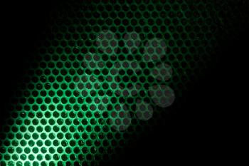 Bubble wrap lit by green light. Abstract background.