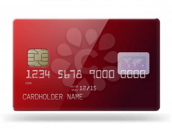 Highly detailed glossy credit card. Photo realistic illustration.