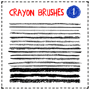 Set of oil pastel brush strokes and design elements. Grunge vector illustration.