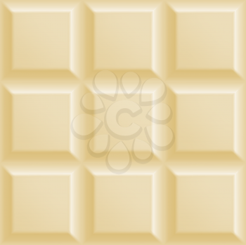 White chocolate seamless pattern. Milk chocolate squares background. Sweet dessert wallpaper. Graphic design element for web, packaging, poster, flyer, dessert advertisement. Vector illustration