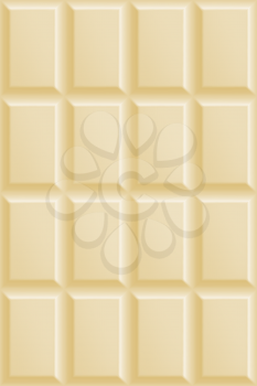 White chocolate seamless pattern. Milk chocolate squares background. Sweet dessert wallpaper. Graphic design element for web, packaging, poster, flyer, dessert advertisement. Vector illustration