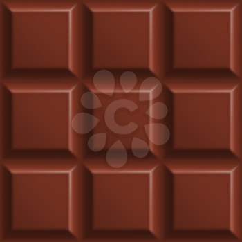 Milk chocolate seamless pattern. Milk chocolate squares background. Sweet dessert wallpaper. Graphic design element for web, packaging, poster, flyer, dessert advertisement. Vector illustration