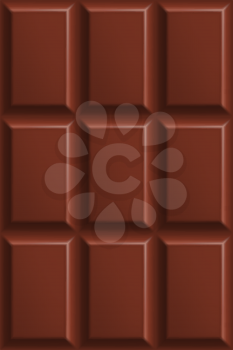 Milk chocolate seamless pattern. Milk chocolate squares background. Sweet dessert wallpaper. Graphic design element for web, packaging, poster, flyer, dessert advertisement. Vector illustration.