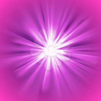 Glowing light violet burst with purple flare. Glaring effect with transparency. Vector illustration