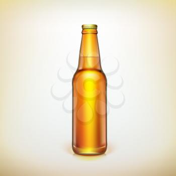 Glass beer brown bottle. Product packing. Ready for your design.