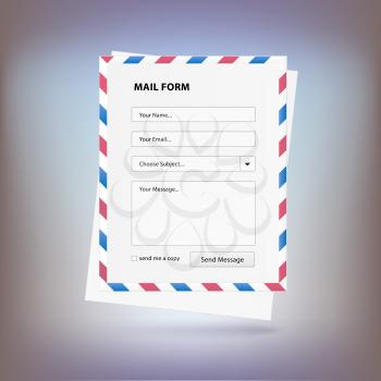 Mail form to send a message from the site, in envelope style
