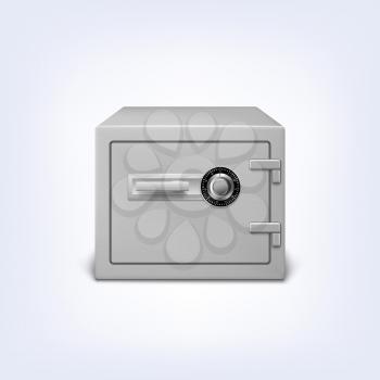 Metal safe with lock, security concept icon. Strongbox, , isolated