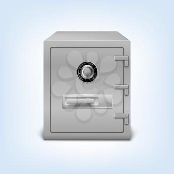 Metal safe with lock, security concept icon. Strongbox,