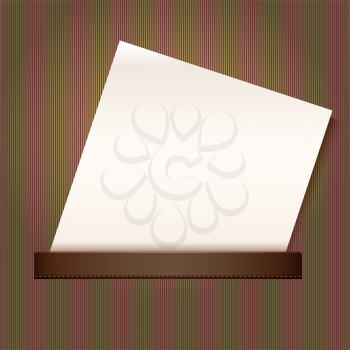Blank sheet of paper sticking out of pocket, vector background